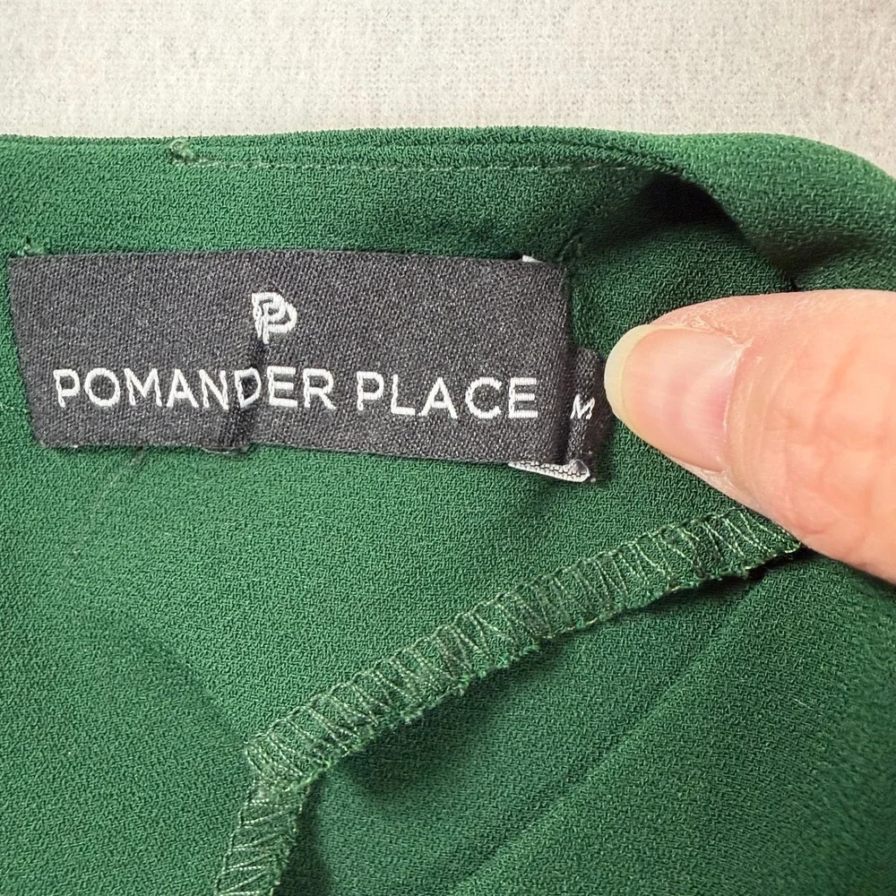 Pomander Place Peplum Top Sz M Hunter Green Cottage‎ Dark Academia Romantic